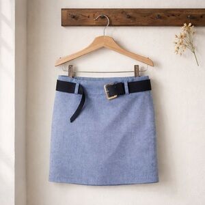 Maurices Size 11/12 Grey Polyester Rayon Spandex Mini Skirt w/ Belt